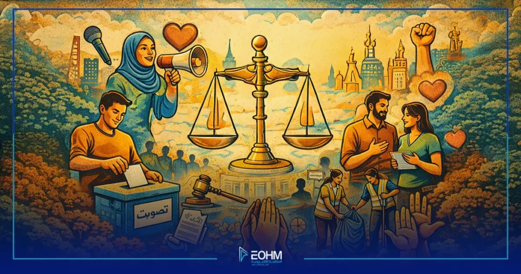 تصميم توعوي يعبّر عن الوعي المدني والمشاركة المجتمعية